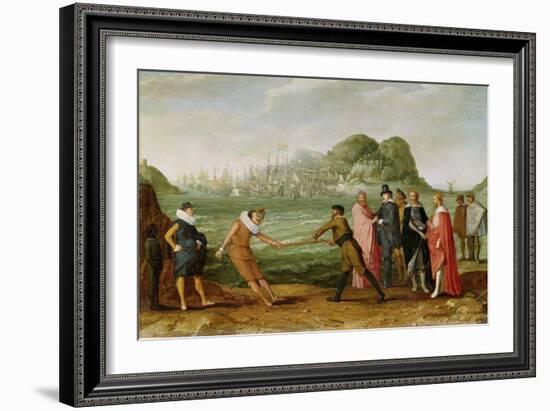 Victory of the Dutch over the Spanish Fleet at Gibraltar-Adam Willaerts-Framed Art Print