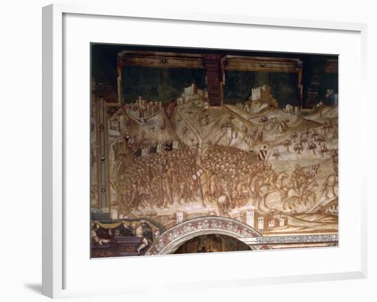 Victory of the Sienese Troops over the English Mercenaries at Val Di Chiana in 1363, C. 1364-Lippo Vanni-Framed Giclee Print