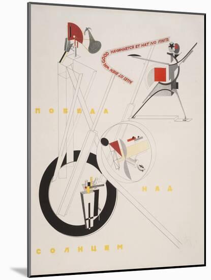Victory Over the Sun, 1. Part of the Show Machinery-El Lissitzky-Mounted Giclee Print
