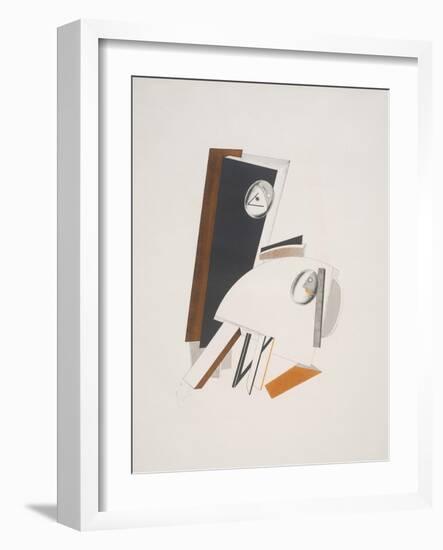 Victory Over the Sun, 4. Anxious People-El Lissitzky-Framed Giclee Print
