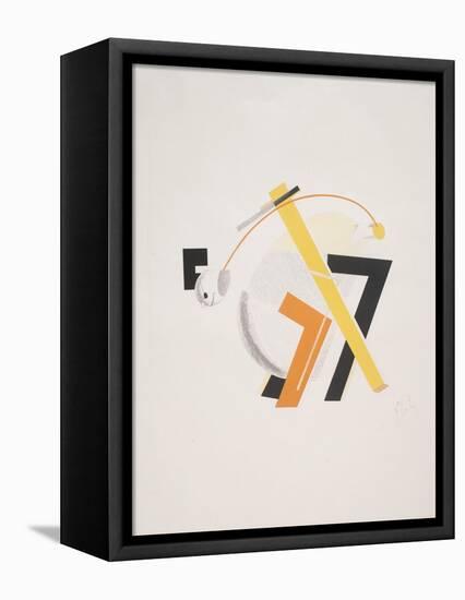 Victory Over the Sun, 8. Old Man (Head 2 Steps behind)-El Lissitzky-Framed Premier Image Canvas