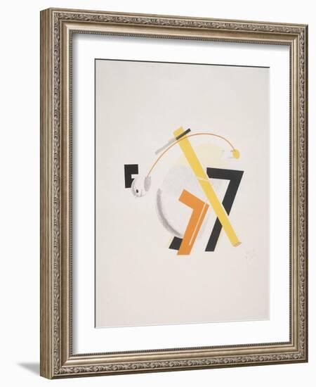 Victory Over the Sun, 8. Old Man (Head 2 Steps behind)-El Lissitzky-Framed Giclee Print