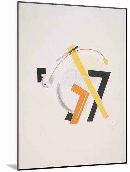 Victory Over the Sun, 8. Old Man (Head 2 Steps behind)-El Lissitzky-Mounted Giclee Print