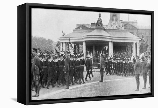 Victory Parade Passing the Victoria Memorial and Buckingham Palace, London, 19 July, 1919-null-Framed Premier Image Canvas