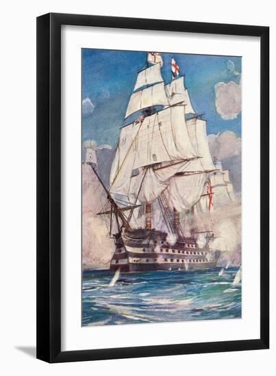 Victory, Square-Rigged British Ship, 1765-null-Framed Art Print