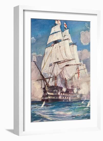 Victory, Square-Rigged British Ship, 1765-null-Framed Art Print