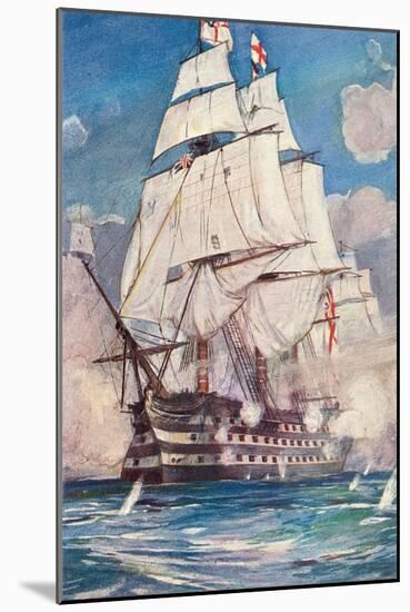 Victory, Square-Rigged British Ship, 1765-null-Mounted Art Print