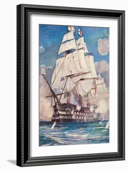 Victory, Square-Rigged British Ship, 1765-null-Framed Art Print