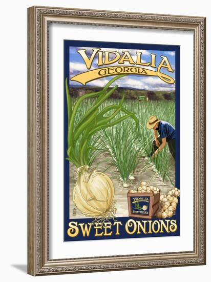 Vidalia, Georgia - Onion Field-Lantern Press-Framed Art Print