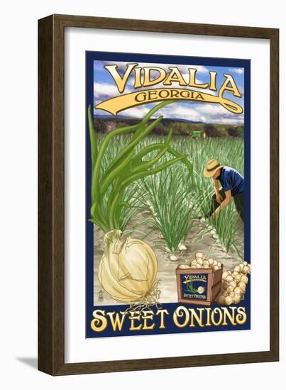 Vidalia, Georgia - Onion Field-Lantern Press-Framed Art Print