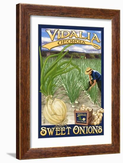 Vidalia, Georgia - Onion Field-Lantern Press-Framed Art Print