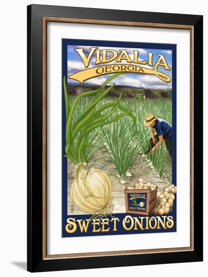 Vidalia, Georgia - Onion Field-Lantern Press-Framed Art Print