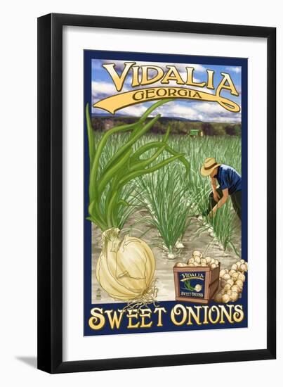 Vidalia, Georgia - Onion Field-Lantern Press-Framed Art Print