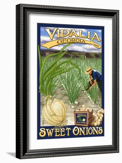 Vidalia, Georgia - Onion Field-Lantern Press-Framed Art Print