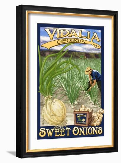 Vidalia, Georgia - Onion Field-Lantern Press-Framed Art Print