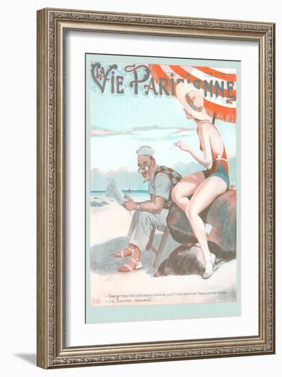 Vie Parisienne, French Beach Scene-null-Framed Art Print