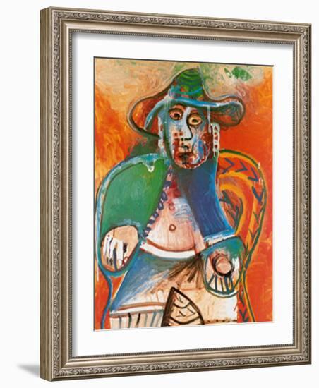 Vieil Homme Assis Mougins, c.1970-Pablo Picasso-Framed Art Print