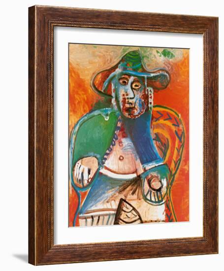 Vieil Homme Assis Mougins, c.1970-Pablo Picasso-Framed Art Print