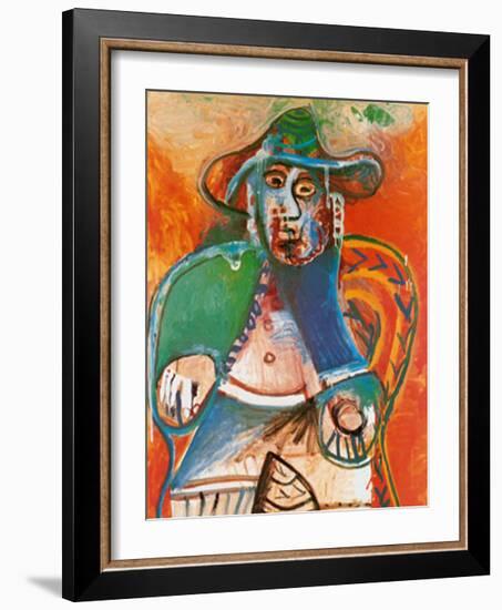 Vieil Homme Assis Mougins, c.1970-Pablo Picasso-Framed Art Print