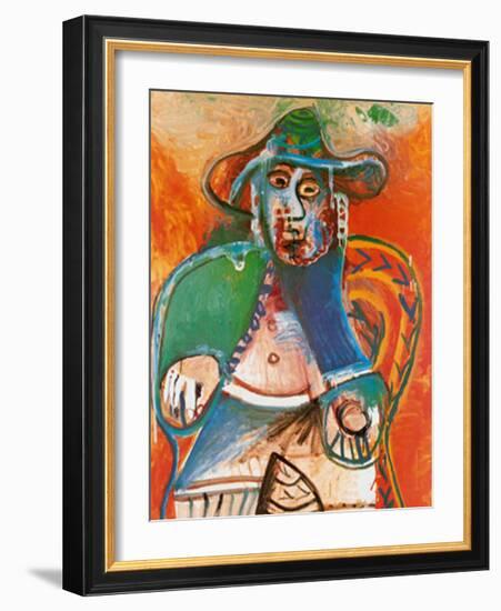 Vieil Homme Assis Mougins, c.1970-Pablo Picasso-Framed Art Print