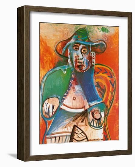 Vieil Homme Assis Mougins, c.1970-Pablo Picasso-Framed Art Print