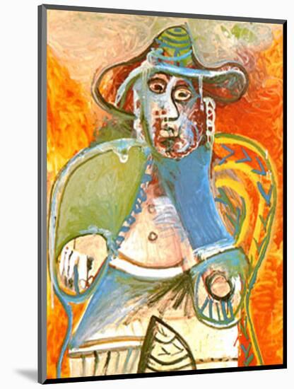 Vieil Homme Assis Mougins, c.1970-Pablo Picasso-Mounted Art Print