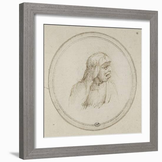 Vieille femme coiffée d'un voile-Leonardo da Vinci-Framed Giclee Print