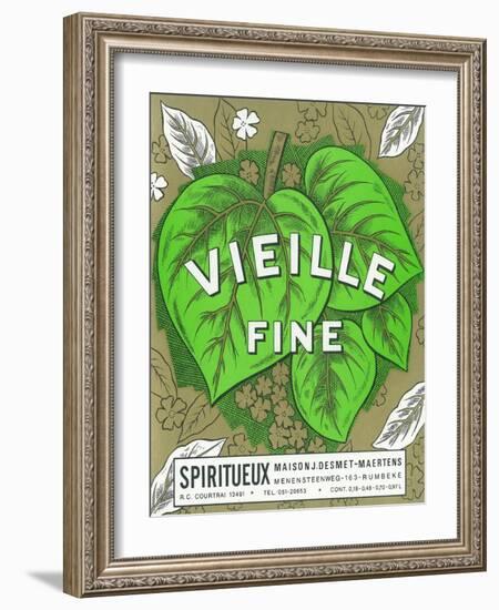 Vieille Fine Wine Label - Europe-Lantern Press-Framed Art Print