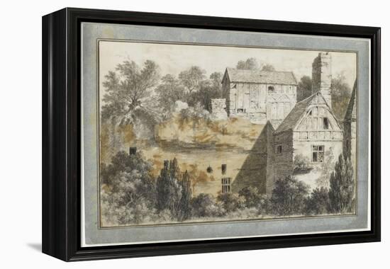 Vieilles maisons parmi des arbres-Pierre Henri de Valenciennes-Framed Premier Image Canvas