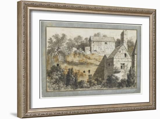 Vieilles maisons parmi des arbres-Pierre Henri de Valenciennes-Framed Giclee Print