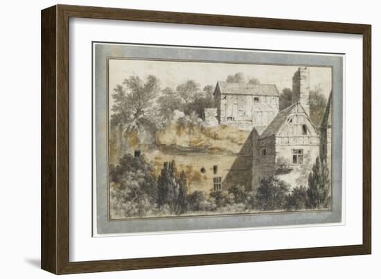 Vieilles maisons parmi des arbres-Pierre Henri de Valenciennes-Framed Giclee Print