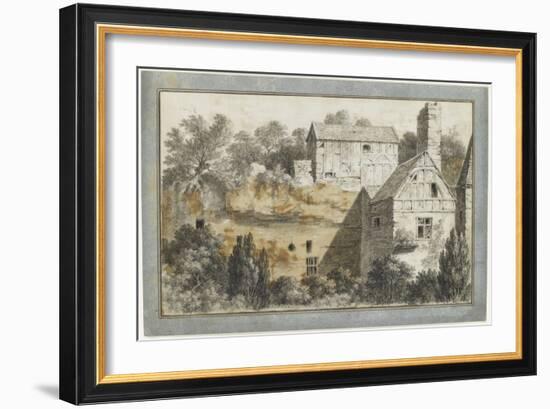 Vieilles maisons parmi des arbres-Pierre Henri de Valenciennes-Framed Giclee Print