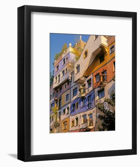 Vienna, Austria. Facade of Hundertwasserhaus, an apartment block designed by architect and artis...-null-Framed Photographic Print