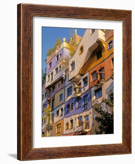 Vienna, Austria. Facade of Hundertwasserhaus, an apartment block designed by architect and artis...-null-Framed Photographic Print