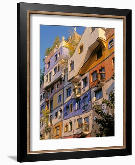 Vienna, Austria. Facade of Hundertwasserhaus, an apartment block designed by architect and artis...-null-Framed Photographic Print