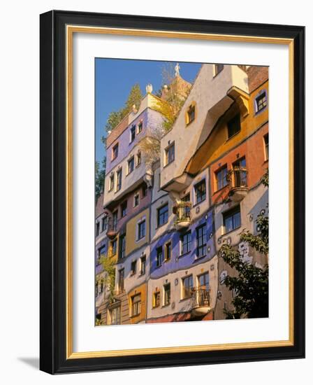 Vienna, Austria. Facade of Hundertwasserhaus, an apartment block designed by architect and artis...-null-Framed Photographic Print