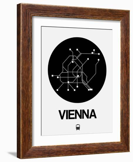 Vienna Black Subway Map-NaxArt-Framed Art Print