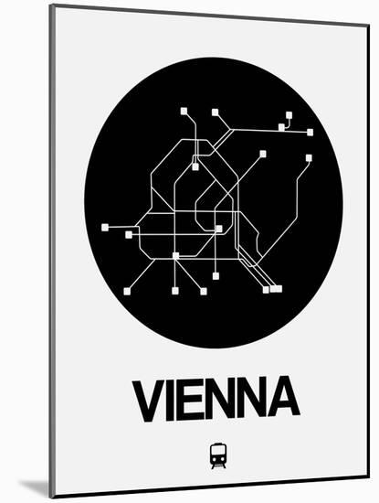 Vienna Black Subway Map-NaxArt-Mounted Art Print