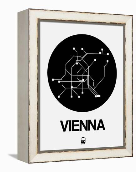 Vienna Black Subway Map-NaxArt-Framed Stretched Canvas
