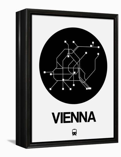 Vienna Black Subway Map-NaxArt-Framed Stretched Canvas