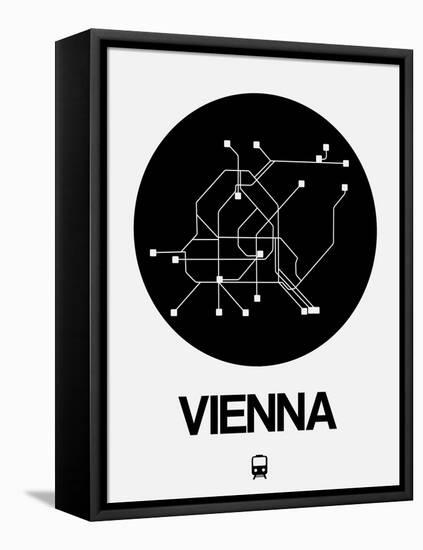 Vienna Black Subway Map-NaxArt-Framed Stretched Canvas