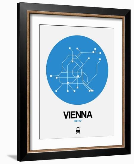 Vienna Blue Subway Map-NaxArt-Framed Art Print