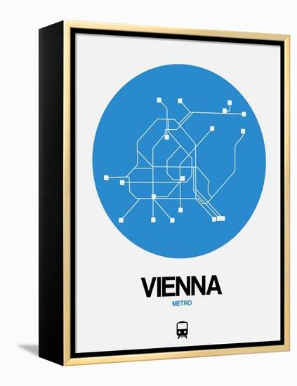 Vienna Blue Subway Map-NaxArt-Framed Stretched Canvas