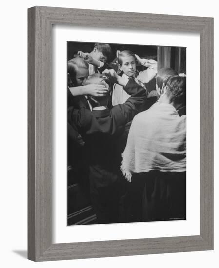 Vienna Boys Choir Members Grooming For a Performance-Nat Farbman-Framed Photographic Print