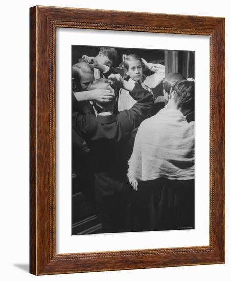 Vienna Boys Choir Members Grooming For a Performance-Nat Farbman-Framed Photographic Print