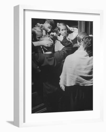 Vienna Boys Choir Members Grooming For a Performance-Nat Farbman-Framed Photographic Print