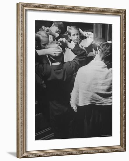 Vienna Boys Choir Members Grooming For a Performance-Nat Farbman-Framed Photographic Print