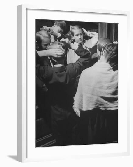 Vienna Boys Choir Members Grooming For a Performance-Nat Farbman-Framed Photographic Print