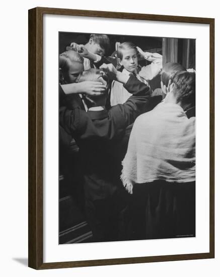 Vienna Boys Choir Members Grooming For a Performance-Nat Farbman-Framed Photographic Print
