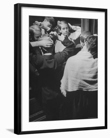 Vienna Boys Choir Members Grooming For a Performance-Nat Farbman-Framed Photographic Print